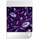 Retrowave Aesthetic vaporwave retro memphis pattern 80s design geometrical shapes futurist pink blue 3D Canvas 12  x 18  11.88 x17.36  Canvas - 1