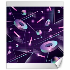 Retrowave Aesthetic Vaporwave Retro Memphis Pattern 80s Design Geometrical Shapes Futurist Pink Blue 3d Canvas 20  X 24  by genx