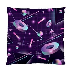 Retrowave Aesthetic Vaporwave Retro Memphis Pattern 80s Design Geometrical Shapes Futurist Pink Blue 3d Standard Cushion Case (one Side) by genx