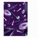 Retrowave Aesthetic vaporwave retro memphis pattern 80s design geometrical shapes futurist pink blue 3D Large Garden Flag (Two Sides) Front