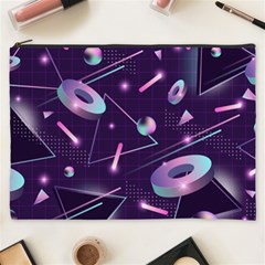 Retrowave Aesthetic Vaporwave Retro Memphis Pattern 80s Design Geometrical Shapes Futurist Pink Blue 3d Cosmetic Bag (xxxl) by genx