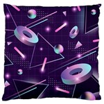 Retrowave Aesthetic vaporwave retro memphis pattern 80s design geometrical shapes futurist pink blue 3D Standard Flano Cushion Case (One Side) Front