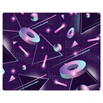 Retrowave Aesthetic vaporwave retro memphis pattern 80s design geometrical shapes futurist pink blue 3D Double Sided Flano Blanket (Medium)  60 x50  Blanket Back