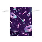 Retrowave Aesthetic vaporwave retro memphis pattern 80s design geometrical shapes futurist pink blue 3D Lightweight Drawstring Pouch (S) Front