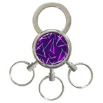 Retrowave Aesthetic vaporwave retro memphis pattern 80s design geometric shapes futurist purple pink blue neon light 3-Ring Key Chain Front