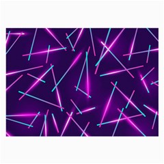 Retrowave Aesthetic Vaporwave Retro Memphis Pattern 80s Design Geometric Shapes Futurist Purple Pink Blue Neon Light Large Glasses Cloth (2 Sides) by genx