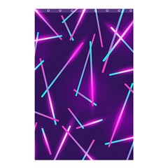 Retrowave Aesthetic Vaporwave Retro Memphis Pattern 80s Design Geometric Shapes Futurist Purple Pink Blue Neon Light Shower Curtain 48  X 72  (small)  by genx