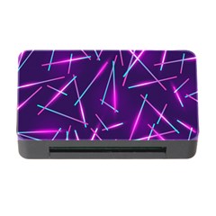 Retrowave Aesthetic Vaporwave Retro Memphis Pattern 80s Design Geometric Shapes Futurist Purple Pink Blue Neon Light Memory Card Reader With Cf by genx