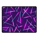 Retrowave Aesthetic vaporwave retro memphis pattern 80s design geometric shapes futurist purple pink blue neon light Double Sided Fleece Blanket (Small)  45 x34  Blanket Front