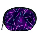 Retrowave Aesthetic vaporwave retro memphis pattern 80s design geometric shapes futurist purple pink blue neon light Accessory Pouch (Medium) Front