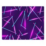 Retrowave Aesthetic vaporwave retro memphis pattern 80s design geometric shapes futurist purple pink blue neon light Double Sided Flano Blanket (Large)  80 x60  Blanket Front