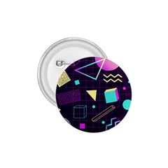 Retrowave Aesthetic Vaporwave Retro Memphis Pattern 80s Design 3d Geometric Shapes 1 75  Buttons by genx