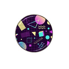 Retrowave Aesthetic Vaporwave Retro Memphis Pattern 80s Design 3d Geometric Shapes Hat Clip Ball Marker (4 Pack) by genx