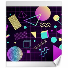 Retrowave Aesthetic Vaporwave Retro Memphis Pattern 80s Design 3d Geometric Shapes Canvas 20  X 24  by genx