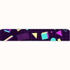 Retrowave Aesthetic Vaporwave Retro Memphis Pattern 80s Design 3d Geometric Shapes Small Bar Mats by genx