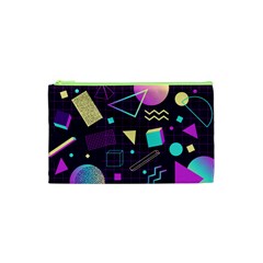 Retrowave Aesthetic Vaporwave Retro Memphis Pattern 80s Design 3d Geometric Shapes Cosmetic Bag (xs) by genx