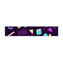 Retrowave Aesthetic Vaporwave Retro Memphis Pattern 80s Design 3d Geometric Shapes Flano Scarf (mini) by genx