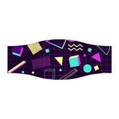 Retrowave Aesthetic Vaporwave Retro Memphis Pattern 80s Design 3d Geometric Shapes Stretchable Headband by genx