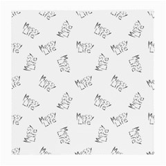 Messy Life Phrase Motif Typographic Pattern Medium Glasses Cloth (2 Sides) by dflcprintsclothing