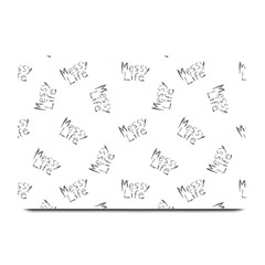 Messy Life Phrase Motif Typographic Pattern Plate Mats by dflcprintsclothing