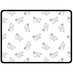 Messy Life Phrase Motif Typographic Pattern Fleece Blanket (large)  by dflcprintsclothing