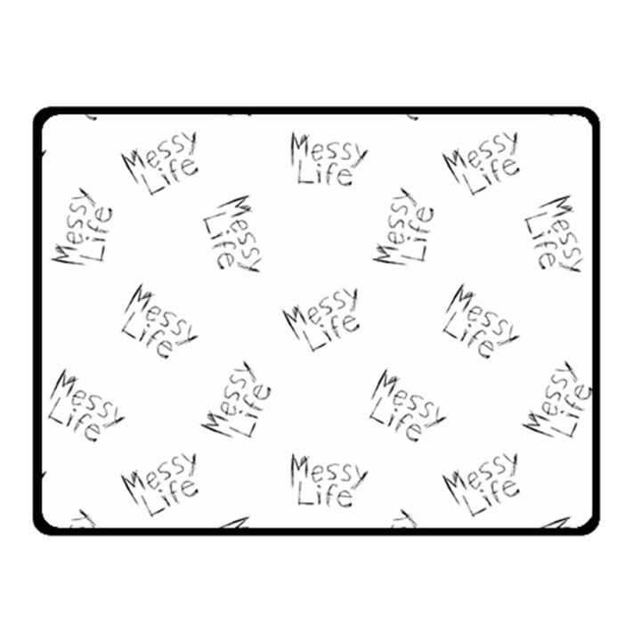 Messy Life Phrase Motif Typographic Pattern Fleece Blanket (Small)