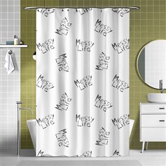 Messy Life Phrase Motif Typographic Pattern Shower Curtain 48  X 72  (small)  by dflcprintsclothing