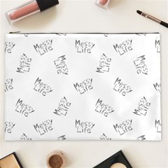 Messy Life Phrase Motif Typographic Pattern Cosmetic Bag (xxl) by dflcprintsclothing