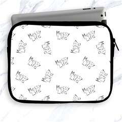 Messy Life Phrase Motif Typographic Pattern Apple Ipad 2/3/4 Zipper Cases by dflcprintsclothing