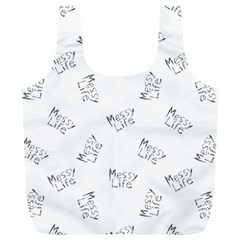 Messy Life Phrase Motif Typographic Pattern Full Print Recycle Bag (xl) by dflcprintsclothing