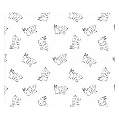 Messy Life Phrase Motif Typographic Pattern Double Sided Flano Blanket (small)  by dflcprintsclothing