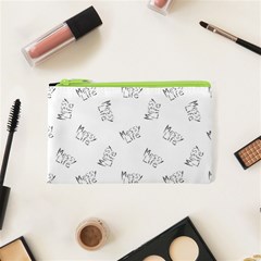 Messy Life Phrase Motif Typographic Pattern Cosmetic Bag (xs) by dflcprintsclothing