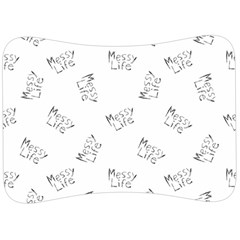 Messy Life Phrase Motif Typographic Pattern Velour Seat Head Rest Cushion by dflcprintsclothing