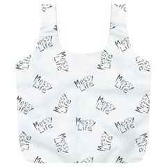 Messy Life Phrase Motif Typographic Pattern Full Print Recycle Bag (xxl) by dflcprintsclothing