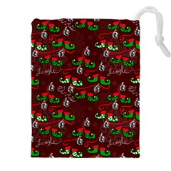 Elves Jingle Drawstring Pouch (4xl) by bloomingvinedesign