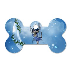 Little Fairy Dancing On The Moon Dog Tag Bone (two Sides) by FantasyWorld7