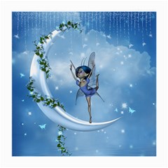 Little Fairy Dancing On The Moon Medium Glasses Cloth (2 Sides) by FantasyWorld7