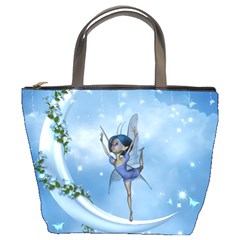 Little Fairy Dancing On The Moon Bucket Bag by FantasyWorld7