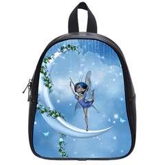 Little Fairy Dancing On The Moon School Bag (small) by FantasyWorld7