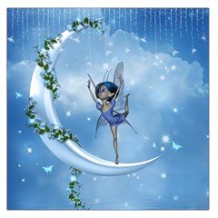 Little Fairy Dancing On The Moon Large Satin Scarf (square) by FantasyWorld7