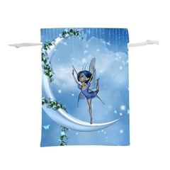 Little Fairy Dancing On The Moon Lightweight Drawstring Pouch (m) by FantasyWorld7