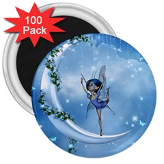 Little Fairy Dancing On The Moon 3  Magnets (100 Pack) by FantasyWorld7