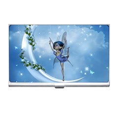 Little Fairy Dancing On The Moon Business Card Holder by FantasyWorld7