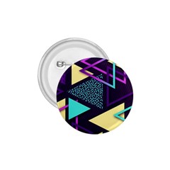 Retrowave Aesthetic Vaporwave Retro Memphis Triangle Pattern 80s Yellow Turquoise Purple 1 75  Buttons by genx