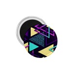 Retrowave Aesthetic vaporwave retro memphis triangle pattern 80s yellow turquoise purple 1.75  Magnets Front