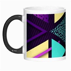 Retrowave Aesthetic Vaporwave Retro Memphis Triangle Pattern 80s Yellow Turquoise Purple Morph Mugs by genx