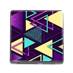 Retrowave Aesthetic vaporwave retro memphis triangle pattern 80s yellow turquoise purple Memory Card Reader (Square 5 Slot) Front