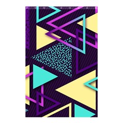 Retrowave Aesthetic Vaporwave Retro Memphis Triangle Pattern 80s Yellow Turquoise Purple Shower Curtain 48  X 72  (small)  by genx