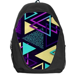 Retrowave Aesthetic Vaporwave Retro Memphis Triangle Pattern 80s Yellow Turquoise Purple Backpack Bag by genx