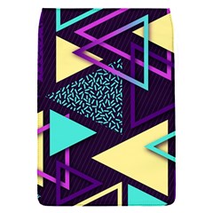 Retrowave Aesthetic Vaporwave Retro Memphis Triangle Pattern 80s Yellow Turquoise Purple Removable Flap Cover (s) by genx